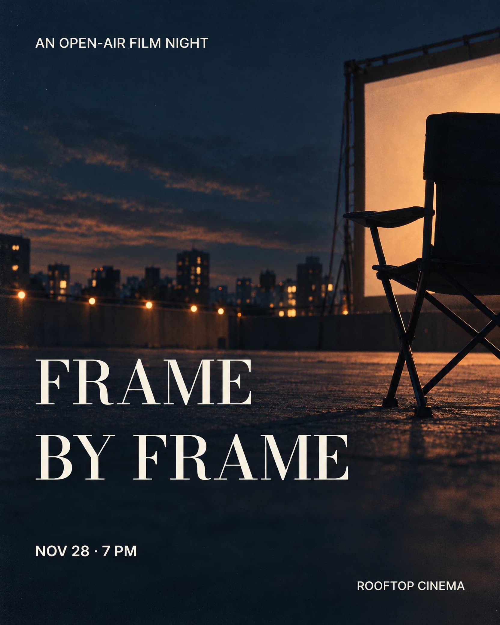 Frame by frame: Cinema dusk, generated from its text layout in NoteAI